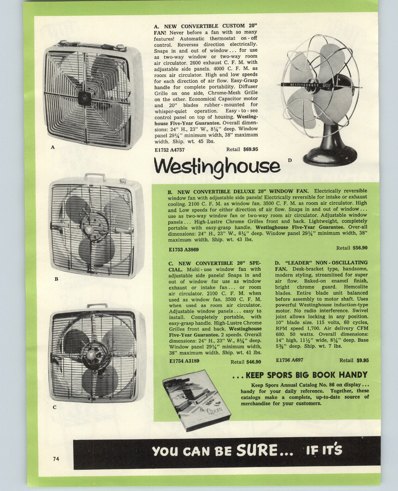 1957 PAPER AD 2 PG Westinghouse Electric Fan Livelyaire Leader