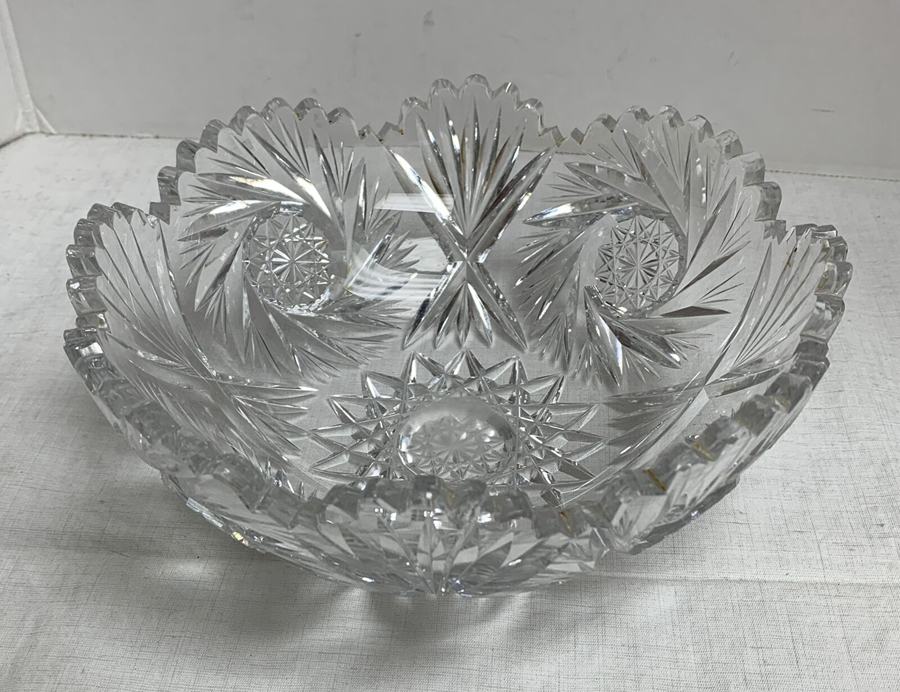 American Brilliant Period Cut Glass Sun Flower Design Pattern