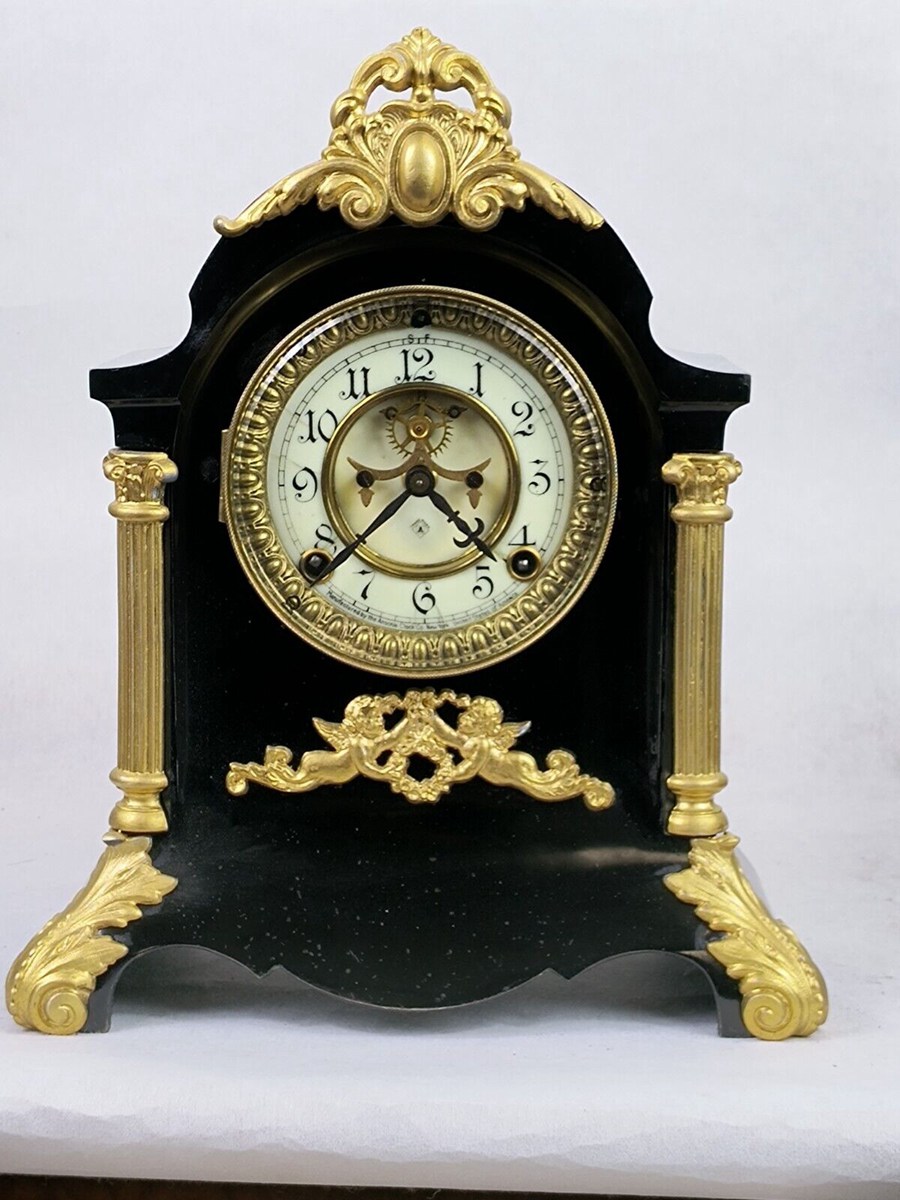 Antique Ansonia Black Mantle clock