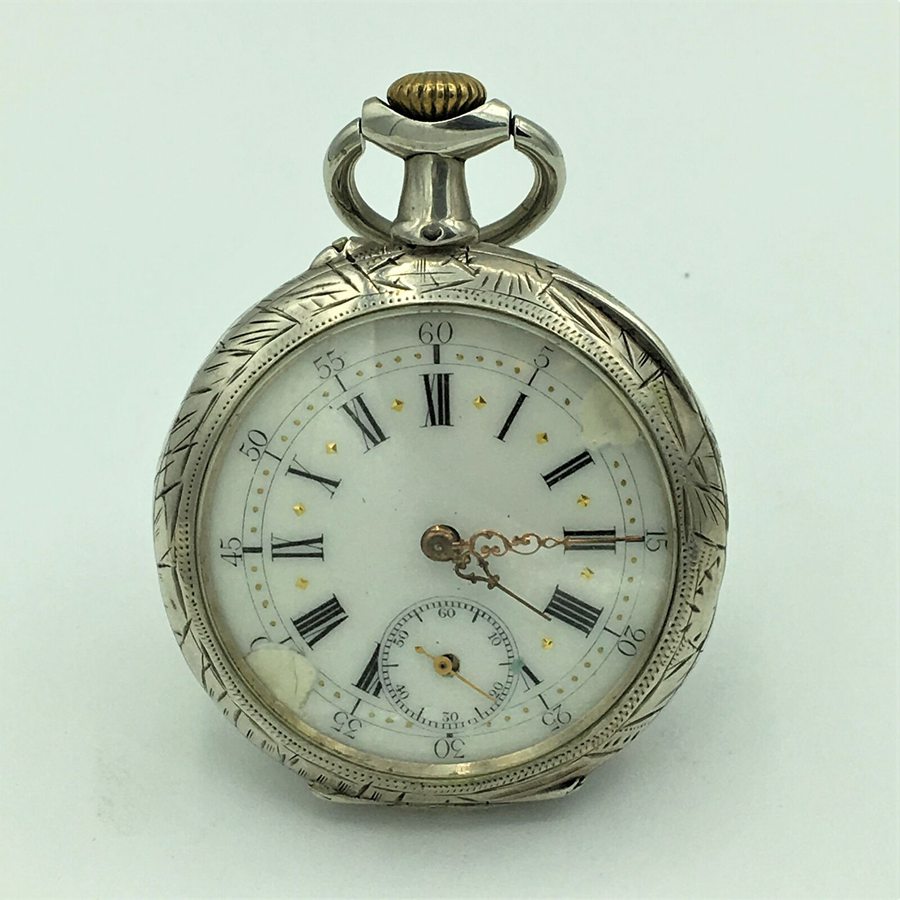 Antique Vacheron & Constantin .800 Silver Cylindre 10 Ruby Pocket Watch Size 6s