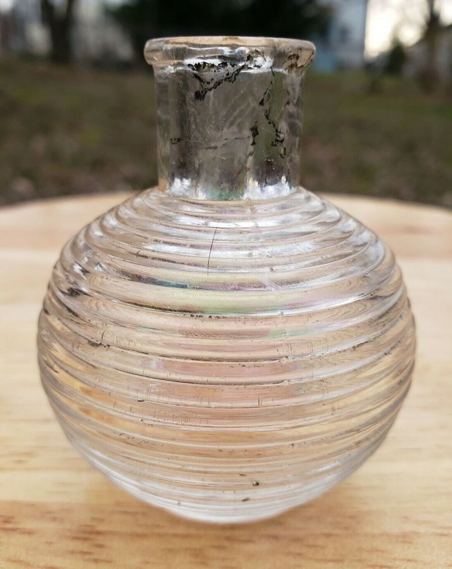 Antique Vintage Art Deco Glass Perfume Bottle Hand Blown Victorian Era