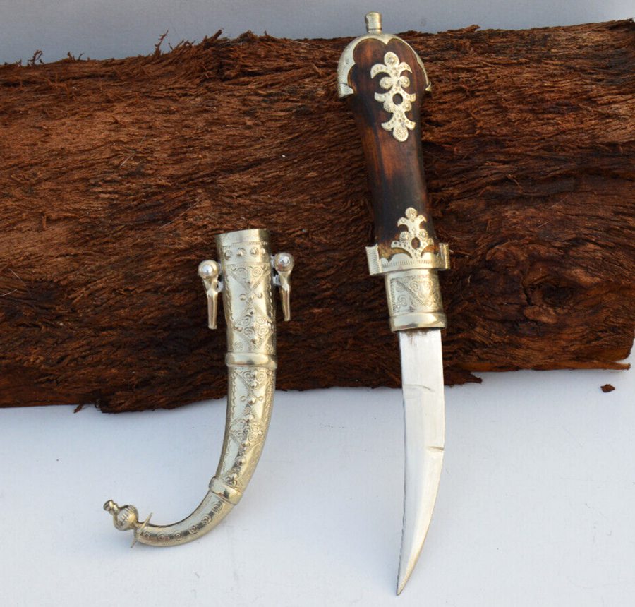 Handmade Antique Moroccan Vintage Dagger Knife Wood Handle islamic Arabic Sword