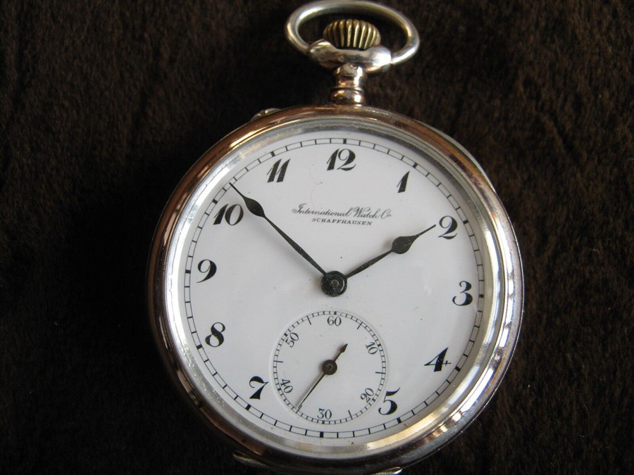 IWC Schaffhausen Silver 800 & Goldplated 15 Jewels Swiss Antique Pocket watch