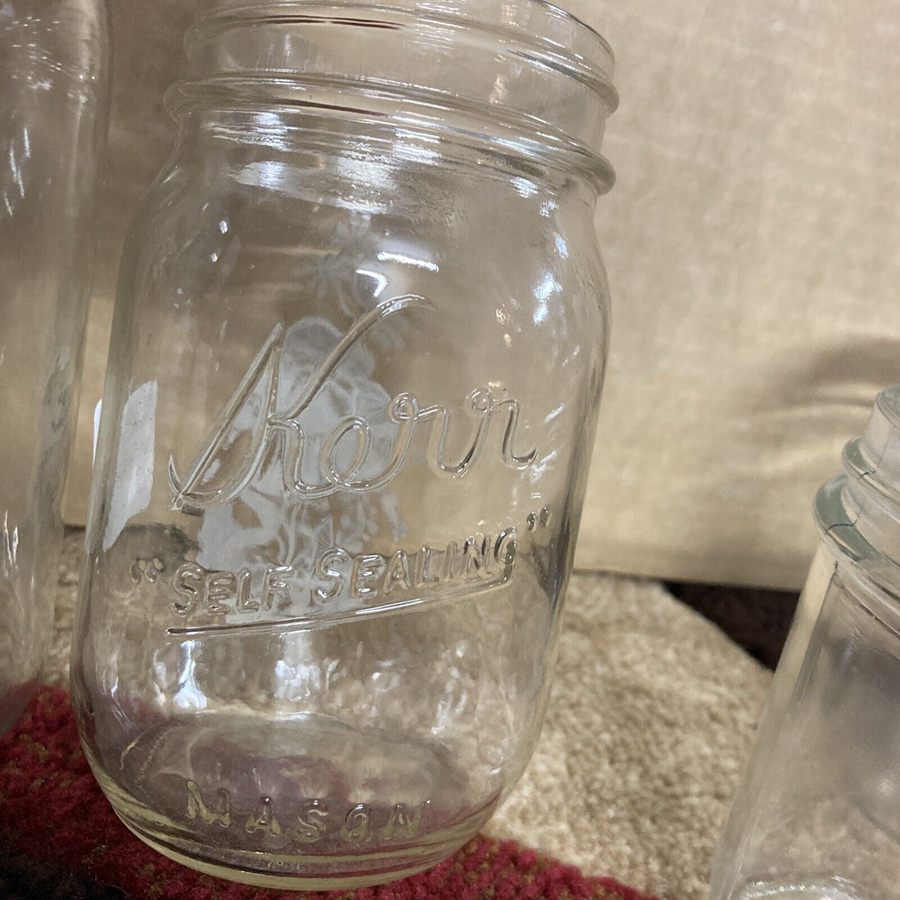 Kerr Antique Clear Mason Kerr Jars Self sealing No lids