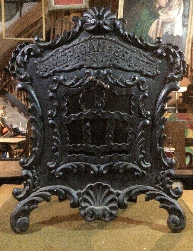Rare Antique American Beauty Ornate Victorian Cast Iron Parlor Stove Shipping Ok