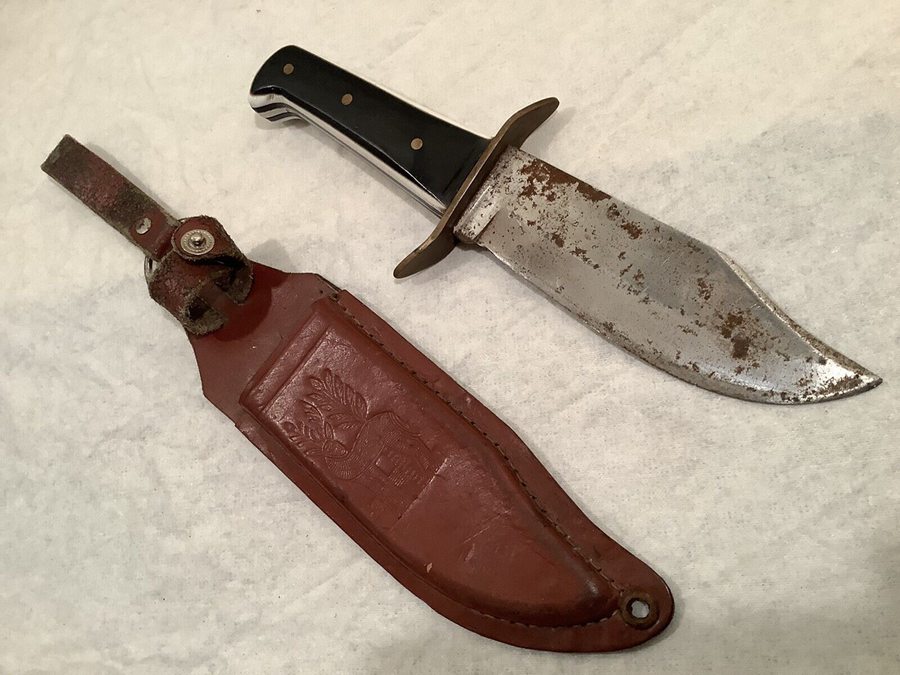 Vintage 1970’s Bowie Knife with Leather Sheath