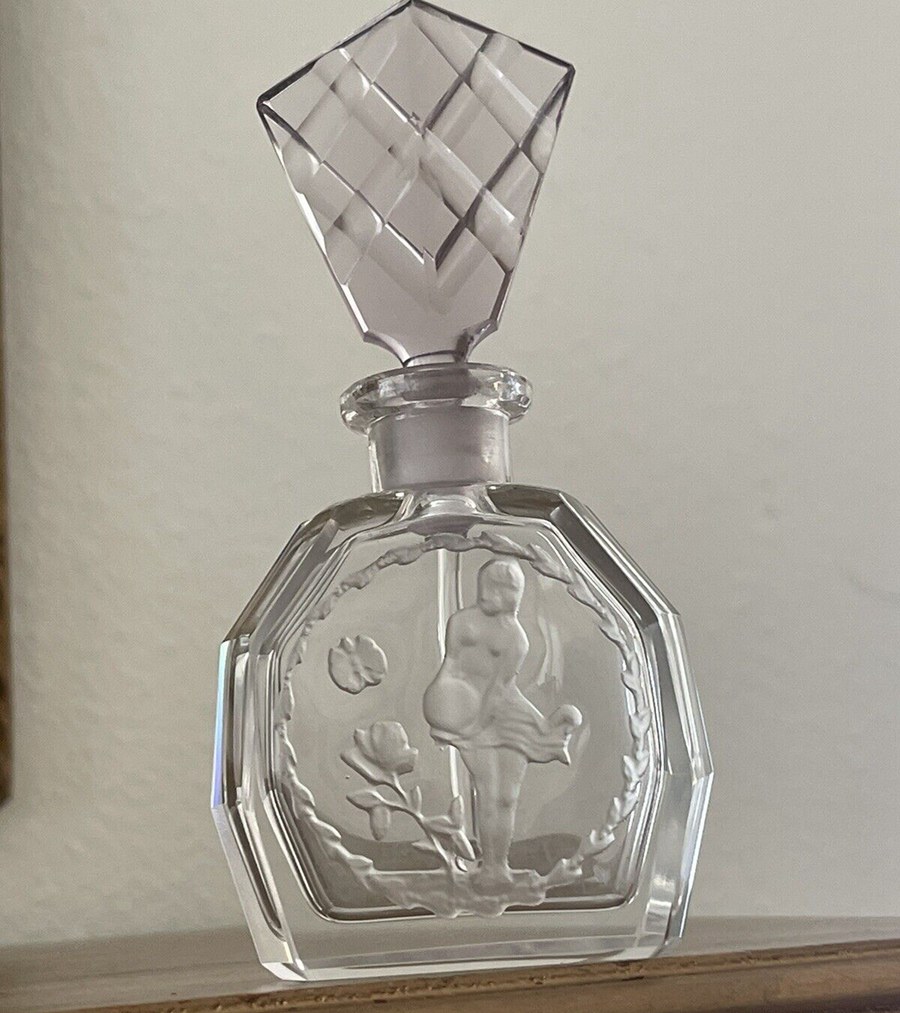 Vintage Antique Czech Czechoslavakian Art Deco Perfume Bottle