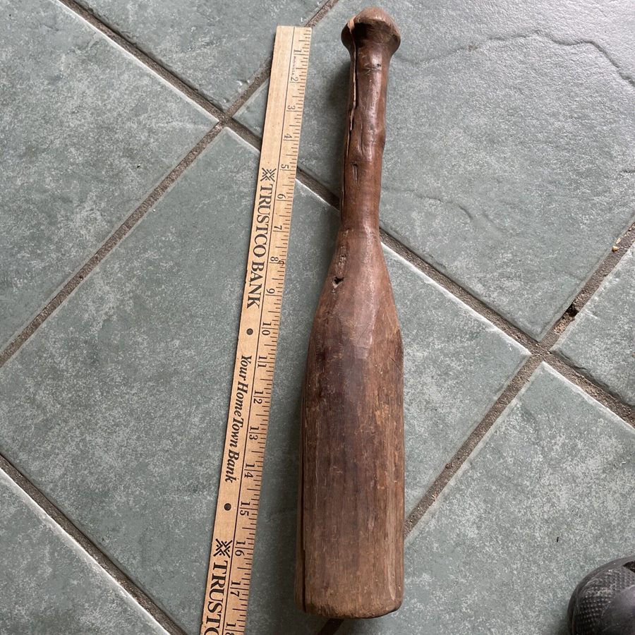 Vintage Antique Wooden Exercise Weight Club