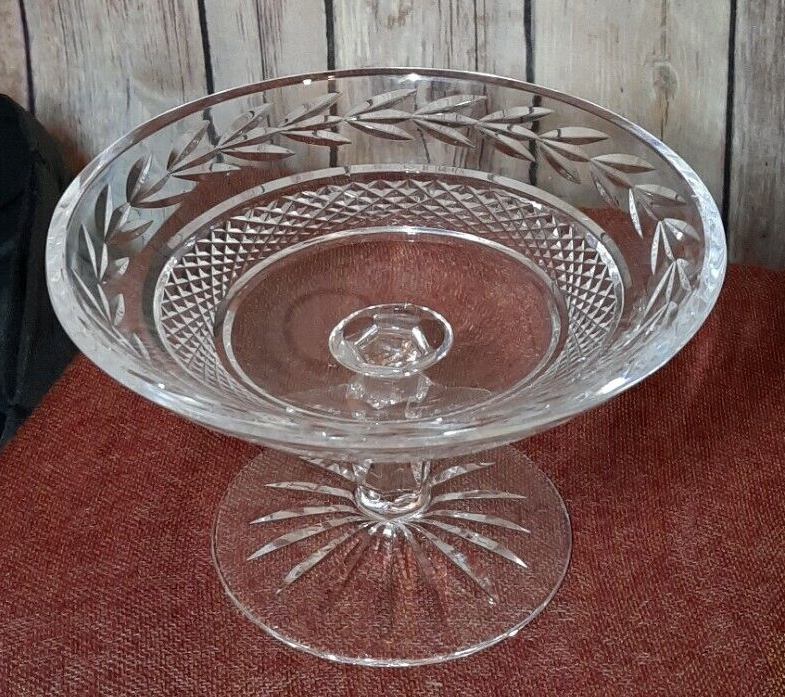 Waterford Crystal Glendore Pattern Vintage Cut Crytal Glass Footed Compote
